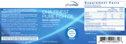 Label for DHA Finest Pure Fish Oil Natural Orange Flavor
