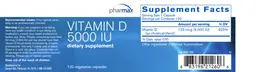 Label for Vitamin D 5000 IU