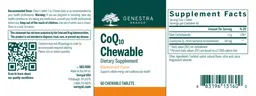 Label for CoQ10 Chewable Blackcurrant Flavor