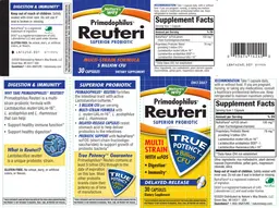 Label for Primadophilus Reuteri