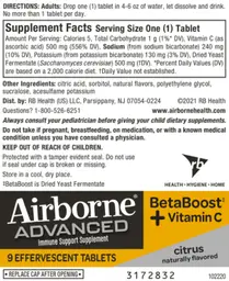 Label for BetaBoost + Vitamin C Citrus