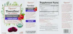 Label for TheraZinc Zinc Lozenges Elderberry Raspberry