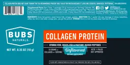 Label for Collagen Protein Unflavored