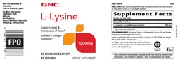 Label for L-Lysine 1000 mg