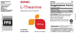 Label for L-Theanine 200 mg