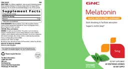 Label for Melatonin 5 mg Quick-Dissolving Lozenges Peppermint