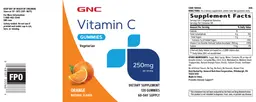 Label for Vitamin C Gummies 250 mg Orange
