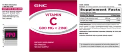 Label for Vitamin C 600 mg + Zinc