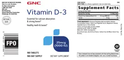 Label for Vitamin D-3 25 mcg (1000 IU)