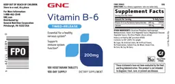 Label for Vitamin B-6 200 mg Timed-Release