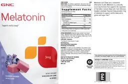 Label for Melatonin 3 mg Blueberry Lavender