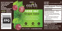 Label for Herb 360 Grape Seed