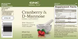 Label for Cranberry & D-Mannose