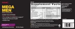 Label for Mega Men Gummy Multivitamin Mixed Berry