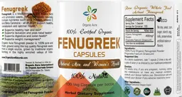 Label for Fenugreek Capsules 400 mg