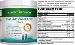 Label for CalAdvantage Plus Orange Flavor