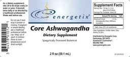 Label for Core Ashwagandha