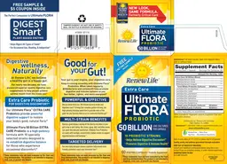 Label for Extra Care Ultimate Flora Probiotic 50 Billion