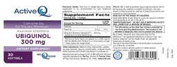 Label for Active-Q Maximum Strength Ubiquinol 300 mg