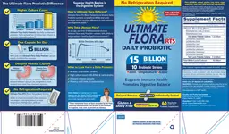 Label for Ultimate Flora RTS Daily Probiotic 15 Billion