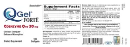 Label for Q-Gel Forte Coenzyme Q10 30 mg