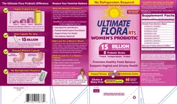 Label for Ultimate Flora RTS Women's Probiotic 15 Billion