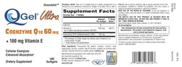Label for Q-Gel Ultra Coenzyme Q10 60 mg + 100 mg Vitamin E