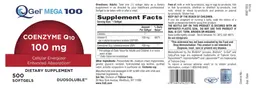 Label for Q-Gel Mega 100 Coenzyme Q10 100 mg