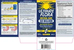 Label for Ultimate Flora Critical Care 50 Billion