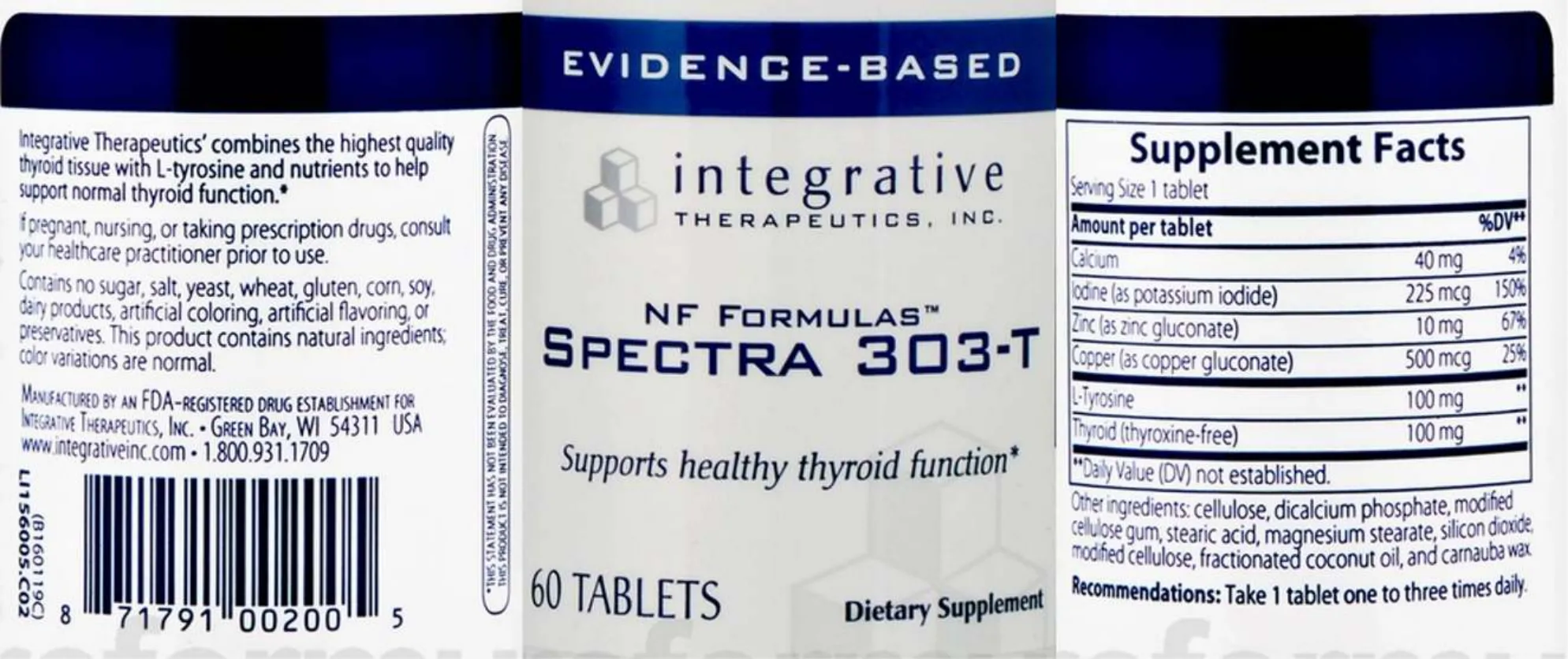 Label for NF Formulas Spectra 303-T