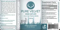 Label for Deer Antler 1,000 mg