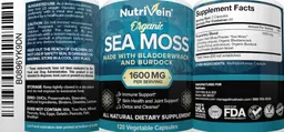 Label for Organic Sea Moss