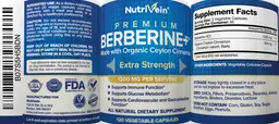 Label for Premium Berberine+ Plus1200 mg Extra Strength