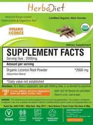 Label for Organic Licorice
