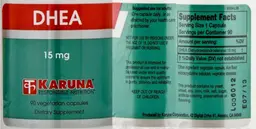 Label for DHEA 15 mg