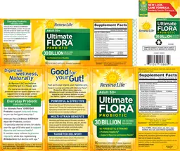 Label for Ultimate Flora Probiotic Adult 50+ 30 Billion