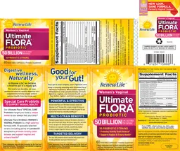 Label for Ultimate Flora Probiotic Women's Vaginal 50 billion