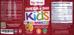 Label for Omega + DHA for Kids Gummies