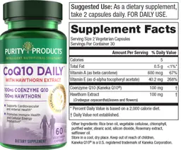 Label for CoQ10 Daily with Hawthorn Extract