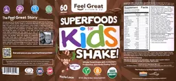 Label for Superfoods for Kids Shake! Mocha Loco