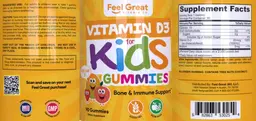 Label for Vitamin D3 for Kids Gummies