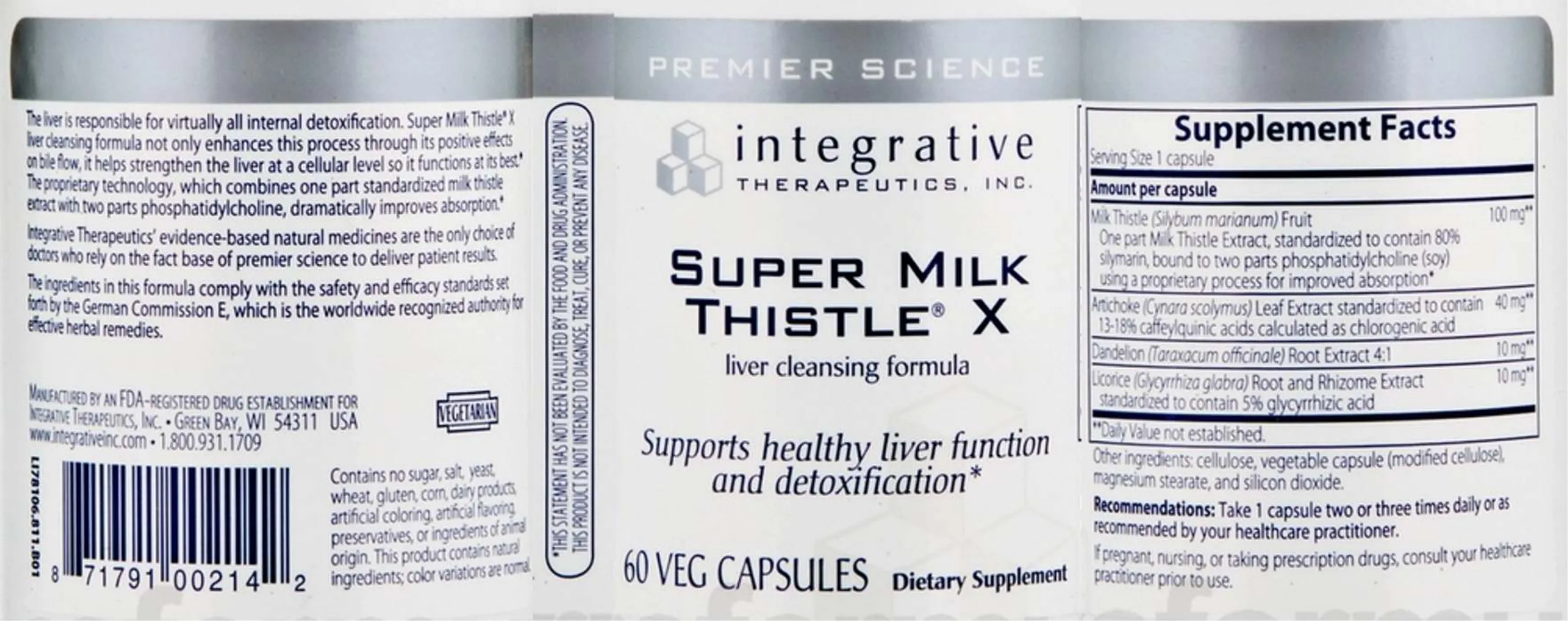 Label for Super Milk Thistle X
