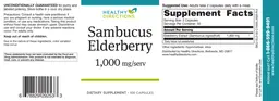 Label for Sambucus Elderberry 1000 mg