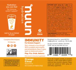 Label for Immunity Orange Citrus