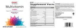 Label for Multivitamin Gummy Mixed Berry