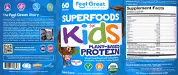 Label for Superfoods for Kids Plant-Based Protein Coco Loco