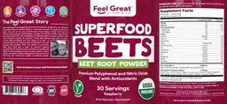 Label for Superfood Beets Raspberry