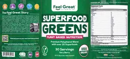 Label for Superfood Greens Very Berry