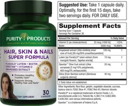 Label for Hair, Skin & Nails Super Formula