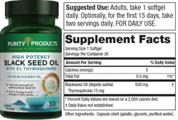Label for High Potency Black Seed Oil